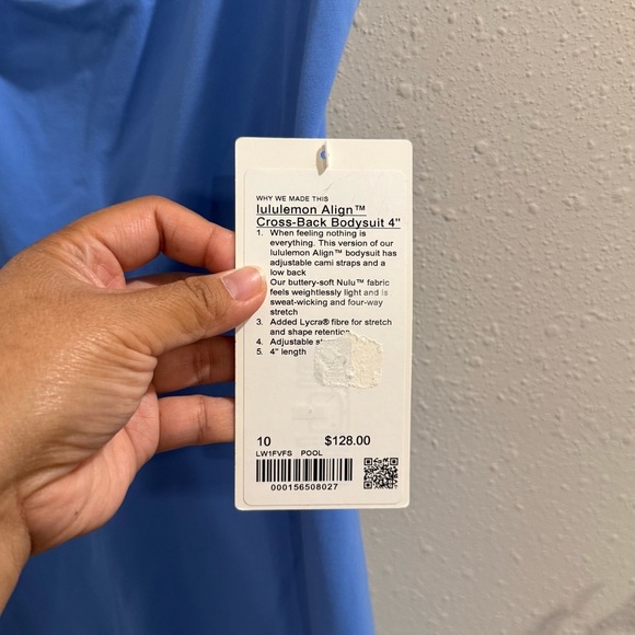 Lululemon NWT 10 Pool Align Cross-Back Bodysuit 4” Stretch Athletic Performance - Picture 3 of 5